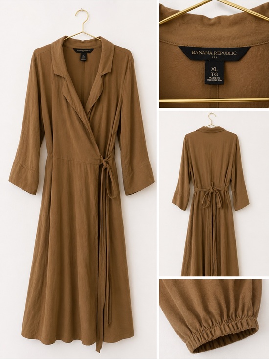 Banana Republic Dresses & Skirts - Banana Republic Camel Brown Wrap Midi Dress